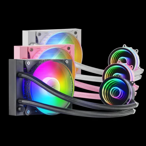 WATERCOOLING MARS GAMING ML-ONE120- MULTI SOCKET- TDP 200W- INFINITY MIRROR- FRGB SILENT FAN- PINK 