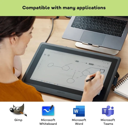 WACOM ONE 13 PEN DISPLAY - TABLETTE GRAPHIQUE DTC133W0B - 13.3" TACTILE FHD - STYLET - USB-C -BLACK