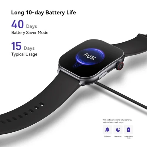 SMART WATCH KIESLECT BALANCS - Bluetooth - 2.1" AMOLED - CURVED - SPORT - WATERPROOF - CUIR -  NOIR