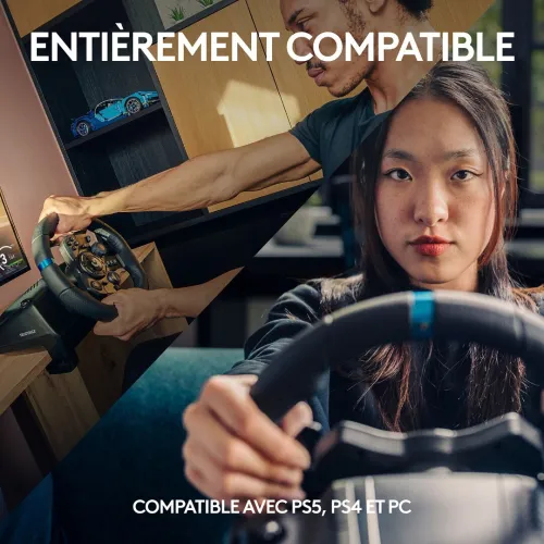 LOGITECH G G923 VOLANT DE COURSE - AVEC PÉDALES - TRUEFORCE - INDICATEUR DE RÉGIME - PC / PS 5 / PS4