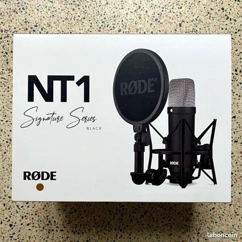 RODE NT1 SIGNATURE SERIES - MICROPHONE À CONDENSATEUR - 20KHZ - XLR - HIGH QUALITY - HOME STUDIO - POP FILTER - BLACK