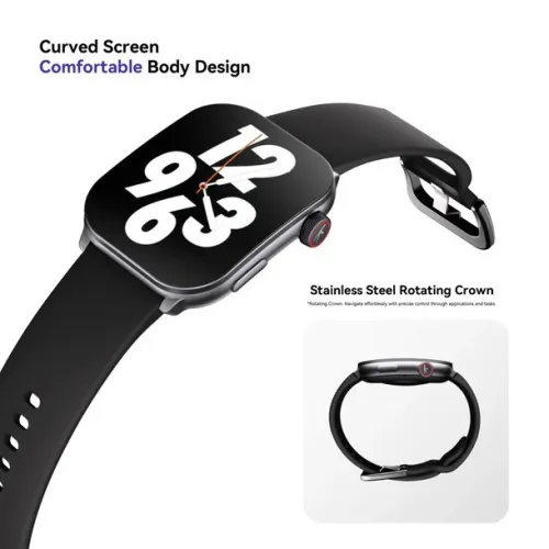 SMART WATCH KIESLECT BALANCS - Bluetooth - 2.1" AMOLED - CURVED - SPORT - WATERPROOF - CUIR -  NOIR