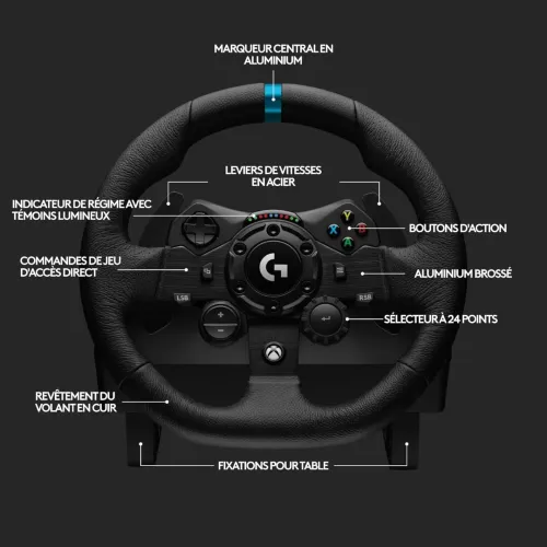 LOGITECH G923 Volant de Course TRUEFORCE et Pédales Pédales Sensibles Double Embrayage PS5 XBOX PC