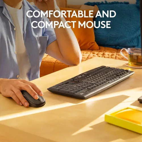 LOGITECH MK295 SILENT - ENSEMBLE SOURIS ET CLAVIER SANS FIL - SILENTTOUCH - USB - PILE AA - BLACK 