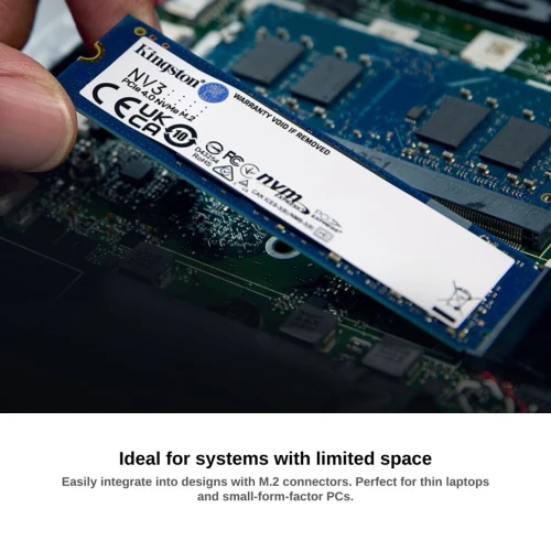 KINGSTON NV3 PCIE 4.0 NVME SSD M.2 - 1TB - PCIE 4.0 - GEN 4 - JUSQU'À 6000 MB/S - PC & LAPTOP - BLACK