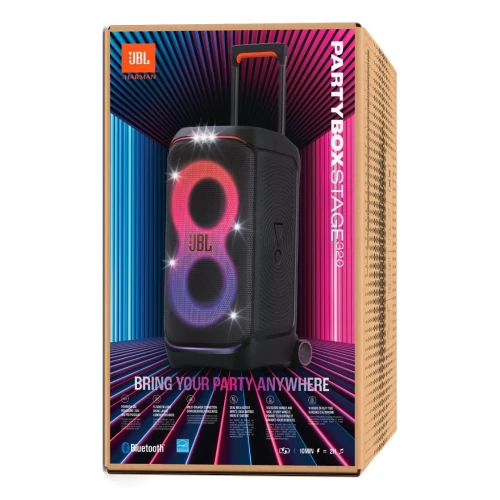 JBL PARTYBOX STAGE 320 - ENCEINTE BLUETOOTH PORTABLE - 240W - ARGB LUMINEUX - USB - NOIR - ORIGINAL