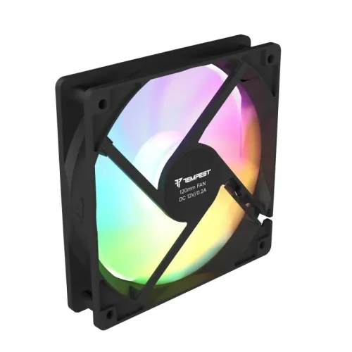 TEMPEST VENTILATEUR 120mm ARGB NOIR - 62 CFM - 1200 tr/min - 3 broches 5v 