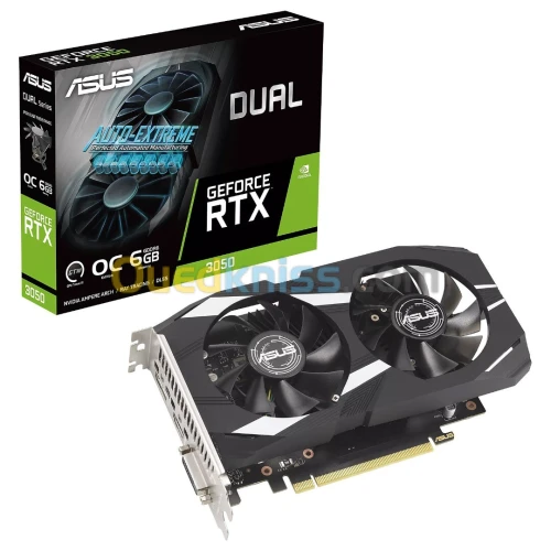 ASUS DUAL GeForce RTX 3050 OC - 6G GDDR6 - DLSS - RAY TRACING - 1537 MHz - HDMI - DP - PCI Express 