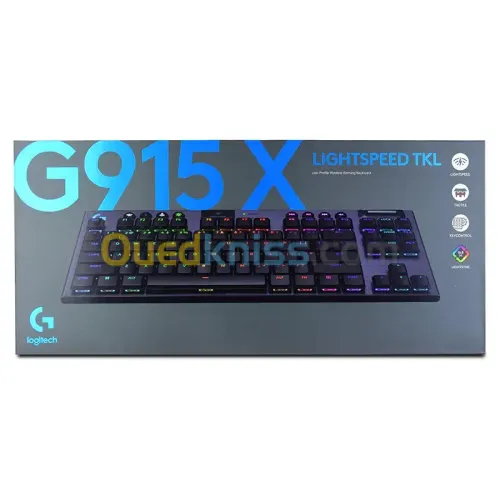LOGITECH G915X LIGHTSPEED TKL - MECHANIQUE - SANS FIL - LOW PROFILE - QWERTY - RGB - 75% - NOIR