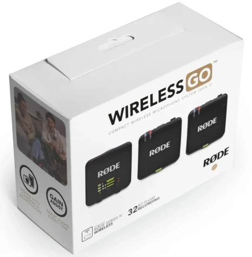 RODE WIRELESS GO (GEN 3) - SYSTÈME DE MICROPHONE SANS FIL - ULTRA COMPACT À DEUX CANAUX - 7 HEURES - 2,4 GHZ - BLACK