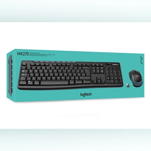 LOGITECH MK270 SILENT - ENSEMBLE SOURIS ET CLAVIER SANS FIL - ERGONOMIQUE - USB - PILE AA - BLACK