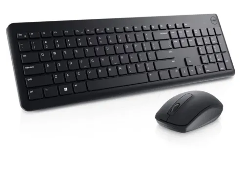 DELL Wireless Keyboard and Mouse - KM3322W -2.4GHz, Optical LED Sensor -Mechanical Scroll - QWERTY -