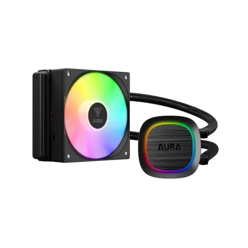 GAMDIAS AURA GL120 V2 - WATERCOOLING AIO120 MM - INTEL & AMD - ARGB - 5V 3-PIN - 2600 RPM - BLACK