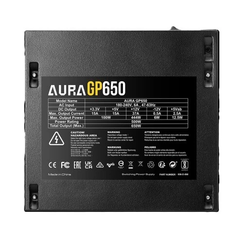 GAMDIAS AURA GP650 - ALIMENTATION 650W - ULTRA SILENCIEUSE - ATX STANDARD - HIGH EFFICIENCY - BLACK
