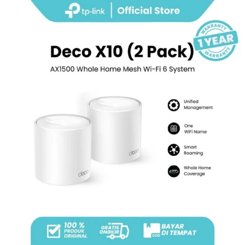 TP-LINK DECO X10 2 PACK - 2 ROUTEURS MESH WI-FI 6 AX1500 - MU-MIMO - OFDMA - SYSTÈME MAISON & BUREAU