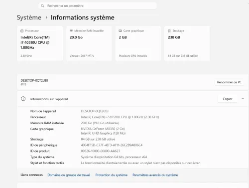 lenovo ideapad l3 / i7 10th gen 20GB/256