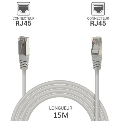 CABLE RESEAU ETHERNET Rj45 CAT 6 ( 1.5M / 3M / 5M / 10M / 20M / 30M / 40M..)