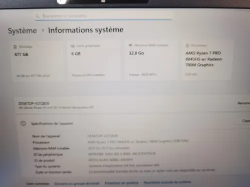 HP ZBOOK POWER 16 G11A RYZ 7 8845HS /RTX A1000 ADA