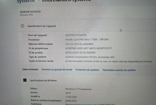 DELL PRECISION 3591 ULTRA 7 155H RTX A1000 ADA 6GB 32GB 1000GB