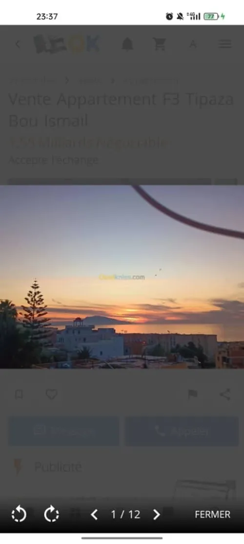 Location Appartement F3 Tipaza Bou ismail