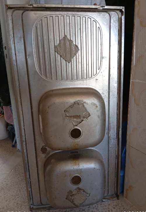 evier inox 2 bacs