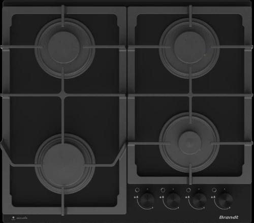 Table de cuisson Gaz BPG6341BA - 4 Feux - Verre- BPG6341BA-طباخة زجاجية براندت اربعة مواقد غاز