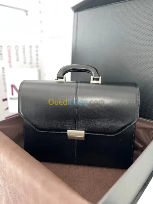 Valise et cartable en cuir 