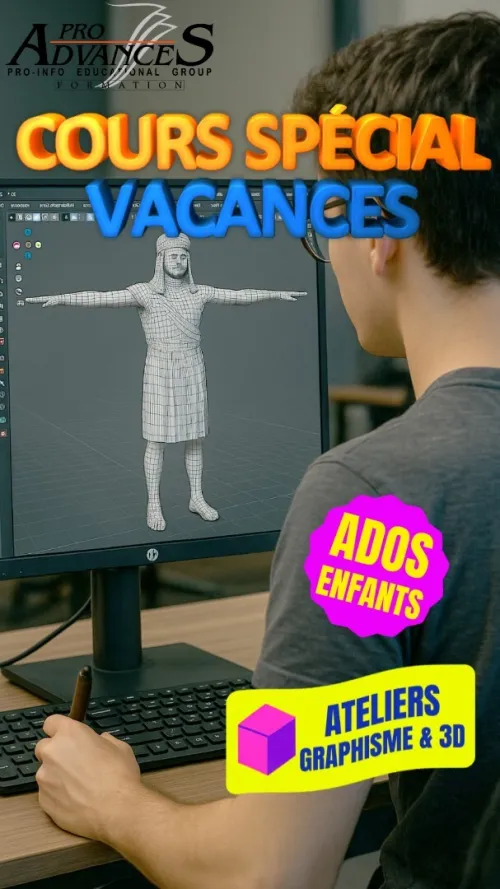 Cours d'été: Ateliers Graphisme et 3D, Enfants et Ados