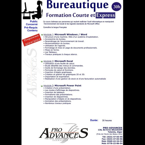 Formation Express: Bureautique professionnelle (30h)
