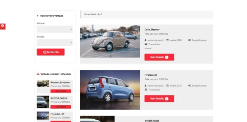 Site web de Gestion location de voiture et reservation