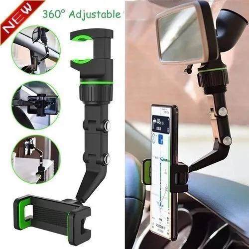 Support de téléphone pour rétroviseur de voiture, multifonction rotation à 360