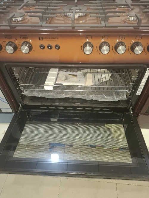Cuisinière  Arthur Martin 4 feux marron  gaz gaz o1 wok