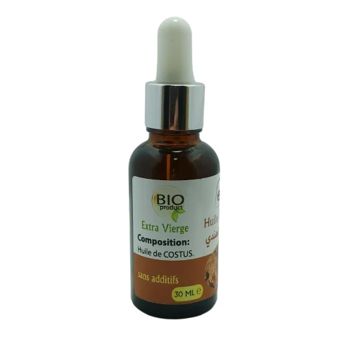 Huile de Costus Pressée à Froid Pure et 100% naturel Sans Additifs 30ml