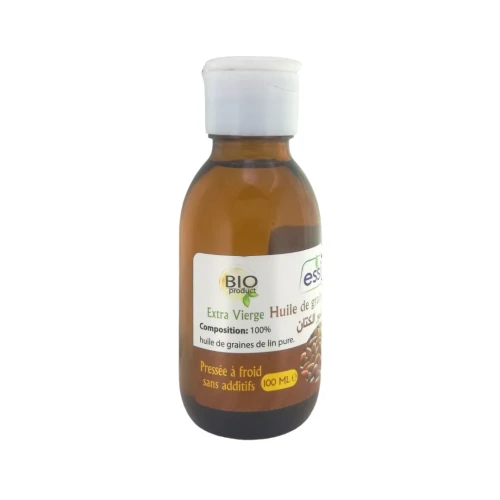 Huile de Grain de Lin Pressée à Froid Pure et 100% naturel Sans Additifs 100ml