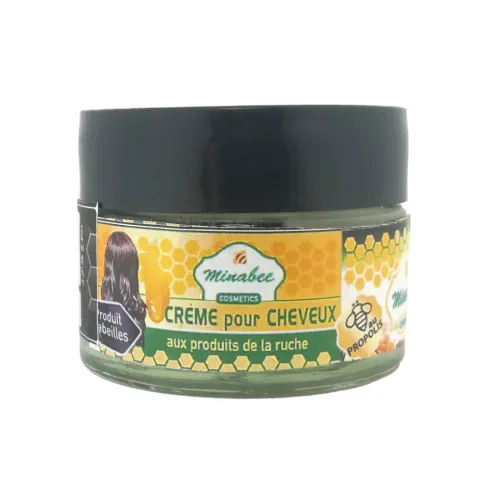 Crème pour Cheveux aux Produits de la Ruche (Cire d'abeille, Propolis) 60 gr