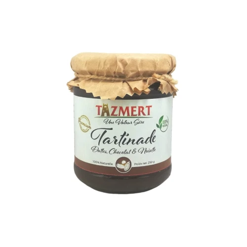 Pâte à Tartiner Naturelle Datte au Chocolat, Fruits sec et Miel Pot de 250 Gr