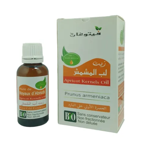Huile Abricot pressée à froid pure 100% et naturel Sans Additifs 30ml.