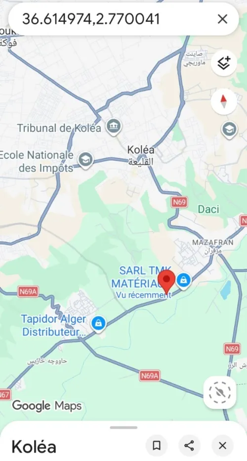 Vente Terrain Tipaza Kolea