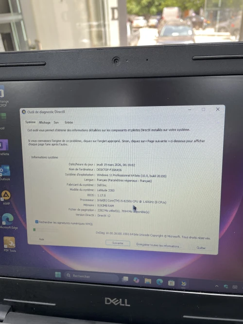 DELL 3300 / I5 8250 U / 8GB / 256GB / 13.3 POUCE FHD