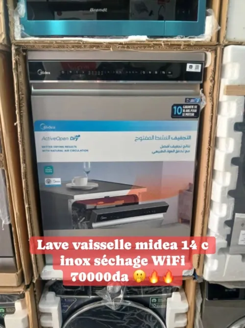 Promo lave-vaisselle midea 14couverts inox séchante smart wifi