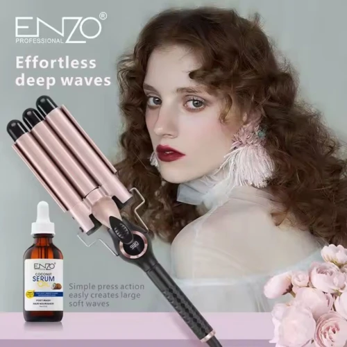  BaniliENZO PROFESSIONAL Fer à Boucler Triple Barillet   مكواة تجعيد ثلاثية الأسطوانات