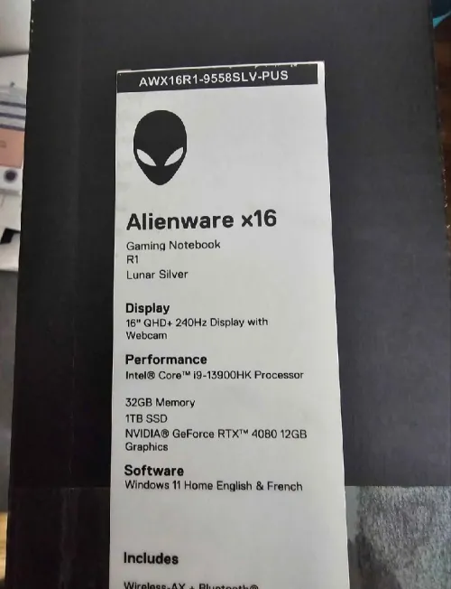 Laptop Alienware X16 R1 i9 13900HK / RTX 4080 / 32GB RAM