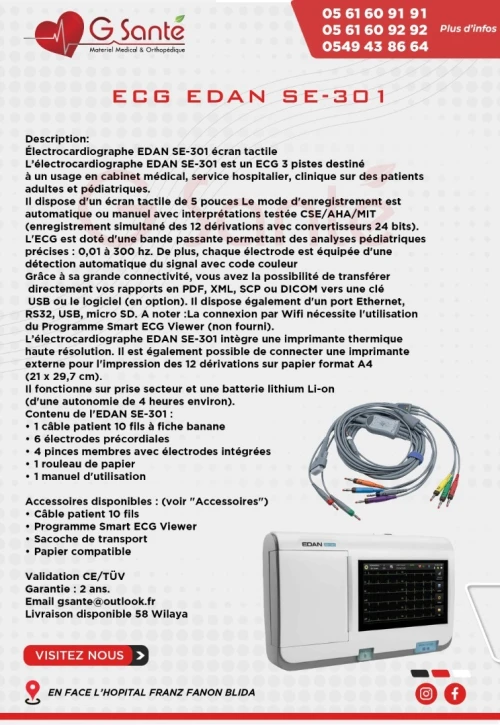 électrocardiographes ECG EDAN 3/6piste