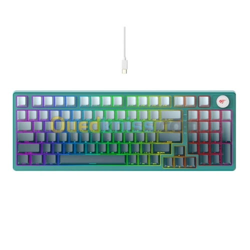 Clavier Gamer Mécanique RGB Havit KB899L White/Green