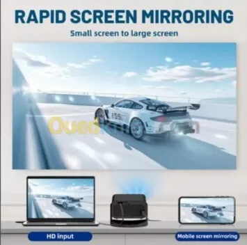 Mini Datashow Projecteur 4K 650 ANSI Android 11 WiFi 6 Bleutooth Autofocus ضمان 06 أشهر