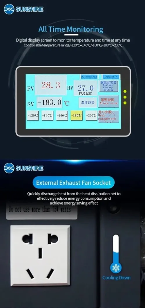 freezer S-918C -200 separator lcd nitrogen reparation afficheur