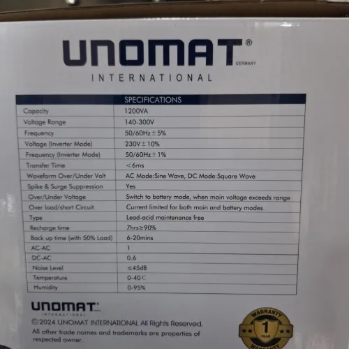 Onduleur unomat 1200va
