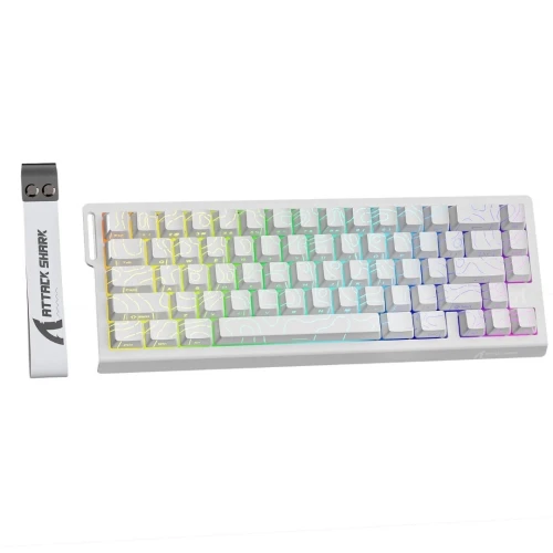 CLAVIER GAMING ATTACK SHARK X68 WHITE CONTOURS MECANIQUE MAGNETIQUE