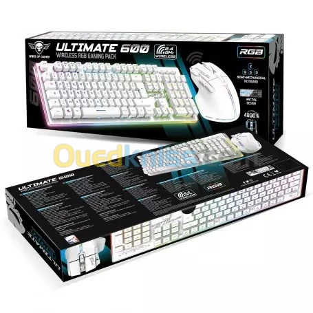 PACK CLAVIER SOURIS SPIRIT OF GAMER ULTIMATE 600 WIRELESS BLANC