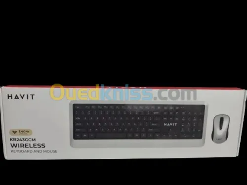 COMBO CLAVIER SOURIS SANS FIL HAVIT 243GCM